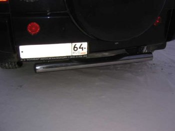 6 449 р. Защита заднего бампера d76 Slitkoff (с поступью)  Chery Tiggo T11 (2005-2013) (Цвет: серебристый). Увеличить фотографию 1