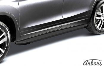Порожки для ног Arbori Optima Black Chevrolet Trailblazer GM800 дорестайлинг (2012-2016)