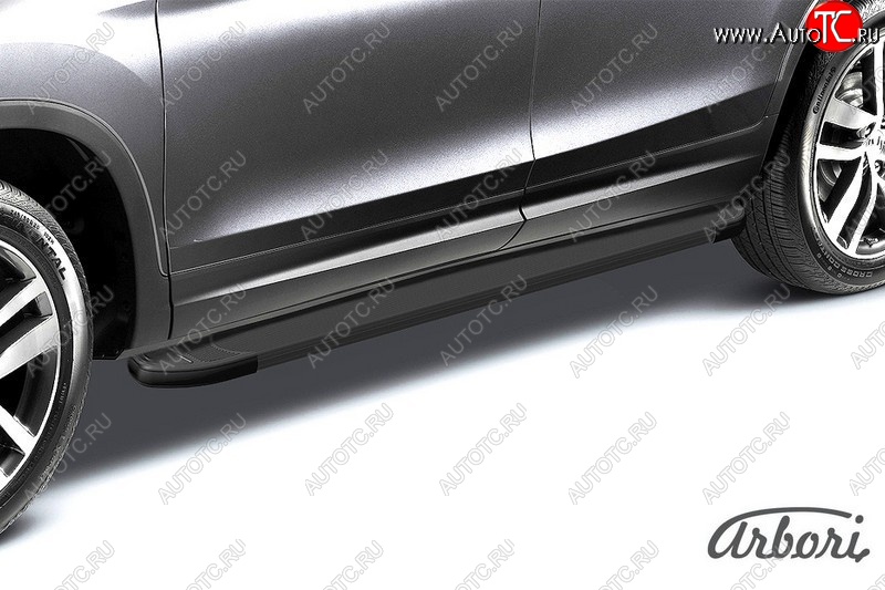 11 609 р. Порожки для ног Arbori Optima Black  Chevrolet Trailblazer  GM800 (2012-2016)