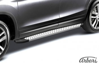 13 499 р. Порожки для ног Arbori Standart Silver Chevrolet Trailblazer GM800 дорестайлинг (2012-2016). Увеличить фотографию 1