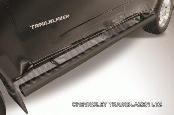11 999 р. Защита порогов d76 труба Slitkoff  Chevrolet Trailblazer  GM800 (2012-2016) (Цвет: серебристый). Увеличить фотографию 1