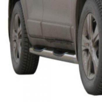 8 349 р. Защита порогов ТехноСфера (Техно Сфера) (Сталь с покрытием, с проступью, d76 mm)  Chevrolet Trailblazer  GM800 (2012-2016) (цвет: Серебристый). Увеличить фотографию 1