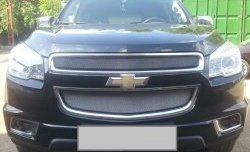 1 299 р. Нижняя сетка на бампер Russtal (хром)  Chevrolet Trailblazer  GM800 (2012-2016). Увеличить фотографию 3
