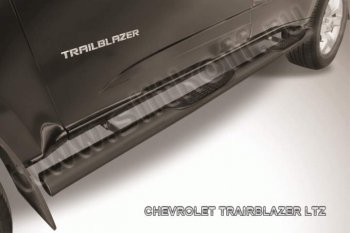 10 699 р. Защита порогов d76 Slitkoff (с поступью) Chevrolet Trailblazer GM800 дорестайлинг (2012-2016) (Цвет: серебристый). Увеличить фотографию 1