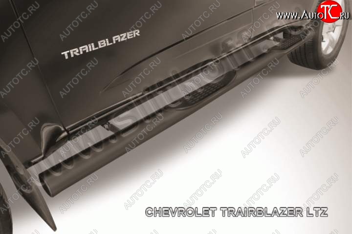 10 699 р. Защита порогов d76 Slitkoff (с поступью) Chevrolet Trailblazer GM800 дорестайлинг (2012-2016) (Цвет: серебристый)