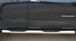 18 799 р. Защита порогов с пластиковыми вставками для ног из круглой трубы диаметром 76 мм Russtal  Chevrolet Trailblazer  GM800 (2012-2016) (Защита порогов с со скосами на торцах (вариант 1)). Увеличить фотографию 8