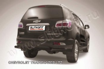 8 999 р. Защита заднего бампера из уголков d76 Slitkoff  Chevrolet Trailblazer  GM800 (2012-2016) (Цвет: серебристый). Увеличить фотографию 1