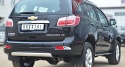 23 399 р. Защита заднего бампера (Ø75x42 мм, нержавейка) SLITKOFF Chevrolet Trailblazer GM800 дорестайлинг (2012-2016). Увеличить фотографию 4