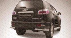 11 699 р. Защита заднего бампера из двух боковых уголков диаметром 76 мм Slitkoff  Chevrolet Trailblazer  GM800 (2012-2016) (Нержавейка, Полированная). Увеличить фотографию 1