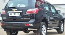 20 599 р. Защита заднего бампера (Ø63 мм уголки, нержавейка) SLITKOFF Chevrolet Trailblazer GM800 дорестайлинг (2012-2016). Увеличить фотографию 4