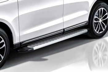 19 749 р. Пороги алюминиевые Slitkoff  Chevrolet Trailblazer  GM800 (2012-2016) (Prestige Silver). Увеличить фотографию 2