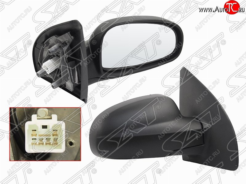 3 599 р. Правое зеркало заднего вида SAT (электрическое)  Chevrolet Aveo ( T250,  T300) (2006-2015) (Неокрашенное)
