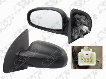 3 599 р. Левое зеркало заднего вида SAT (электрическое) Chevrolet Aveo T250 хэтчбек 5 дв рестайлинг (2006-2011) (Неокрашенное). Увеличить фотографию 1
