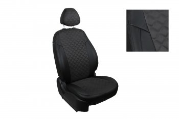 6 699 р. Чехлы для сидений Seintex Ромб Алькантара Chevrolet Aveo T250 седан рестайлинг (2006-2011) (Цвет: черный). Увеличить фотографию 2