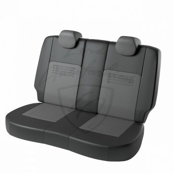 5 999 р. Чехлы для сидений Lord Autofashion Турин (экокожа)  Chevrolet Aveo ( T200,  T250) (2003-2011) (Чёрный, вставка серый). Увеличить фотографию 2