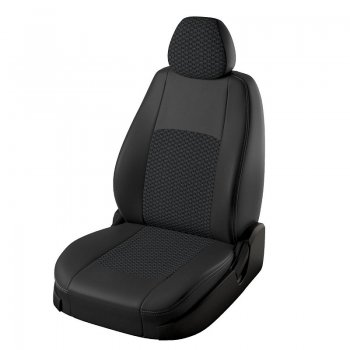 Чехлы для сидений Lord Autofashion Турин (экокожа/жаккард) Chevrolet Aveo T250 седан рестайлинг (2006-2011)  (Чёрный, вставка вега)