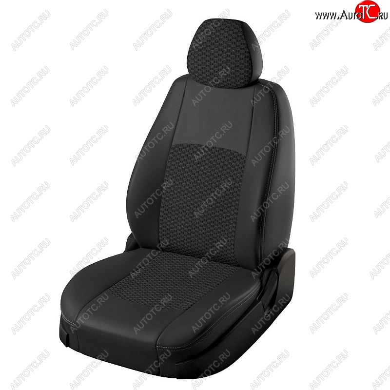 6 399 р. Чехлы для сидений Lord Autofashion Турин (экокожа/жаккард) Chevrolet Aveo T250 седан рестайлинг (2006-2011) (Чёрный, вставка вега)