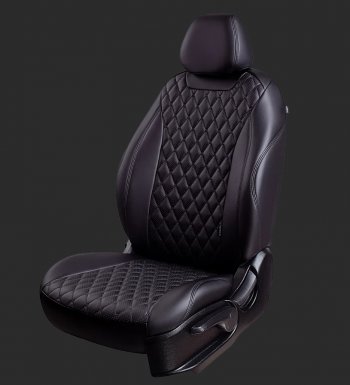 Чехлы для сидений Lord Autofashion Байрон (экокожа, спинка 60/40, 3 г-образных подголовника) Chevrolet Aveo T250 седан рестайлинг (2006-2011)