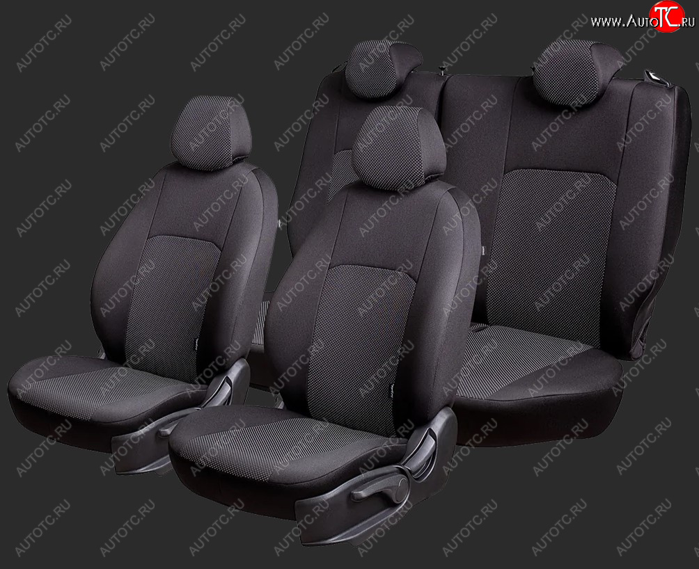 4 149 р. Чехлы для сидений Lord Autofashion Дублин (жаккард, спинка 60/40, 3 Г-образных подголовника) Chevrolet Aveo T250 седан рестайлинг (2006-2011) (Черный, вставка Ёж Белый)