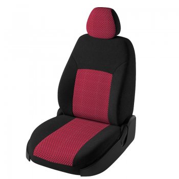 4 299 р. Чехлы для сидений Lord Autofashion Дублин (жаккард)  Chevrolet Aveo  T300 (2011-2015) (Черный, вставка Рогожка (красный)). Увеличить фотографию 1