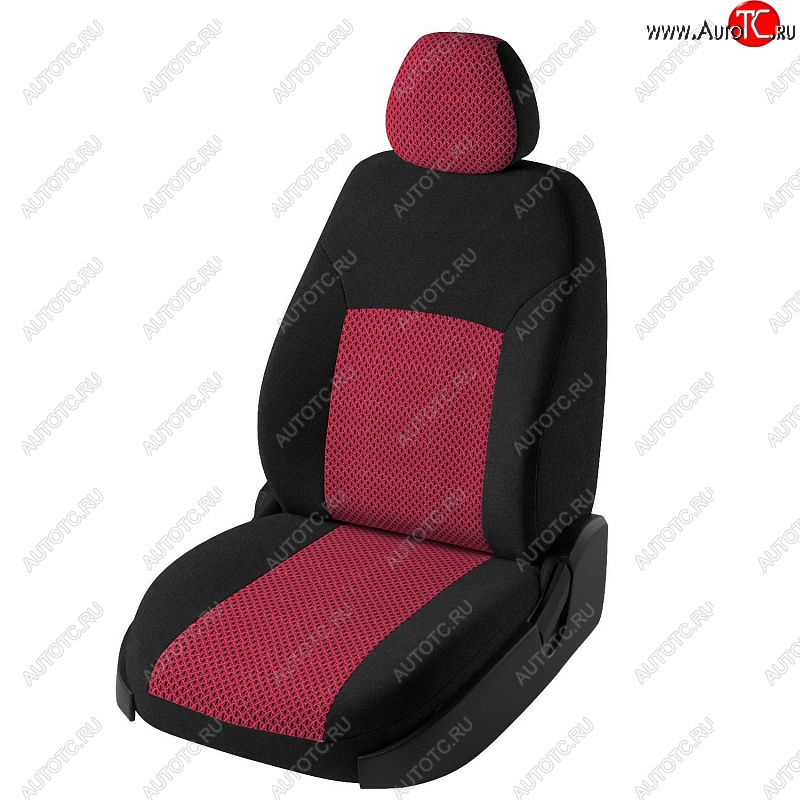4 299 р. Чехлы для сидений Lord Autofashion Дублин (жаккард)  Chevrolet Aveo  T300 (2011-2015) (Черный, вставка Рогожка (красный))