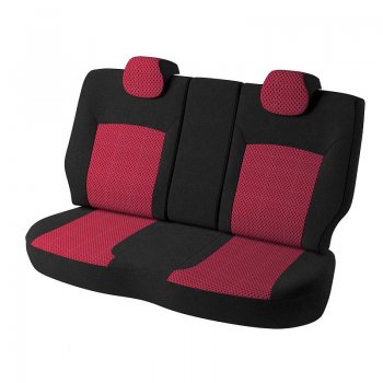 4 299 р. Чехлы для сидений Lord Autofashion Дублин (жаккард)  Chevrolet Aveo  T300 (2011-2015) (Черный, вставка Рогожка (красный)). Увеличить фотографию 2