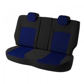5 599 р. Чехлы для сидений Lord Autofashion Дублин (жаккард)  Chevrolet Aveo  T300 (2011-2015) (Черный, вставка Рогожка (синий)). Увеличить фотографию 2