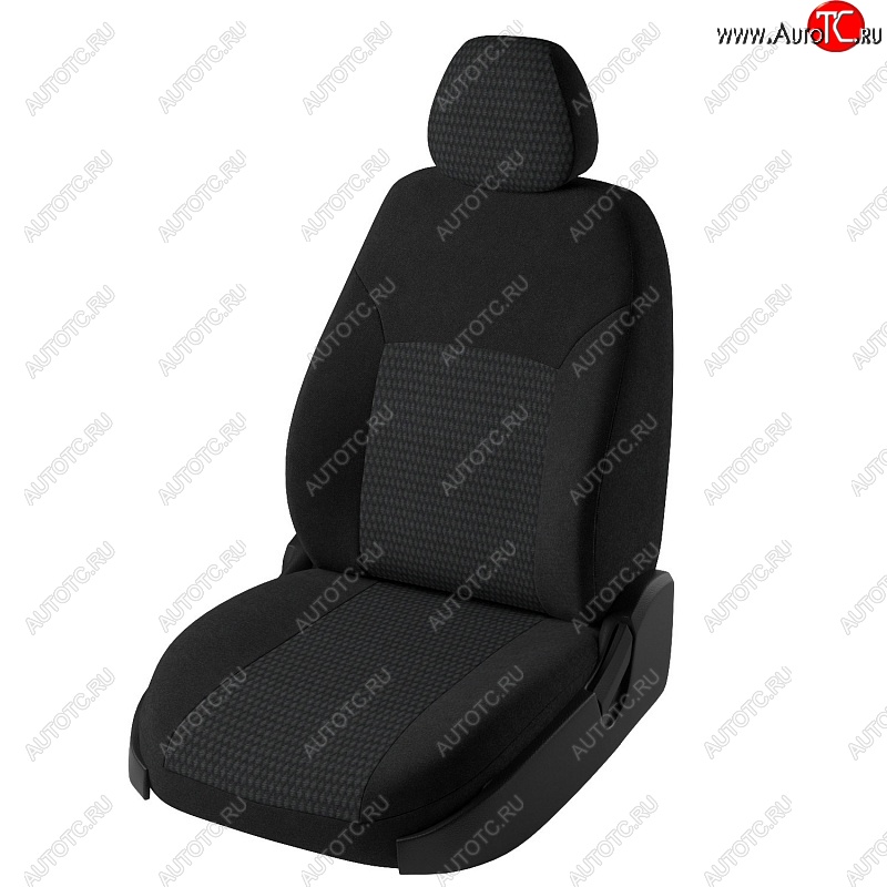 6 499 р. Чехлы для сидений Lord Autofashion Дублин (жаккард)  Chevrolet Aveo  T300 (2011-2015) (Черный, вставка Сеул серый)