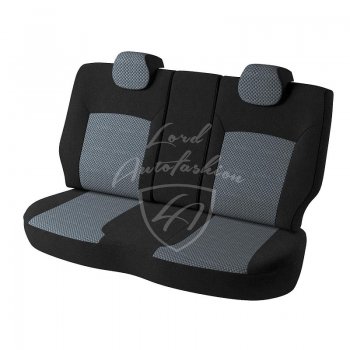 6 499 р. Чехлы для сидений Lord Autofashion Дублин (жаккард)  Chevrolet Aveo  T300 (2011-2015) (Черный, вставка Стежок серый). Увеличить фотографию 2