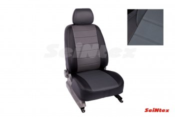 6 249 р. Чехлы для сидений Seintex (экокожа)  Chevrolet Aveo  T300 (2011-2015) (черно-серый). Увеличить фотографию 1