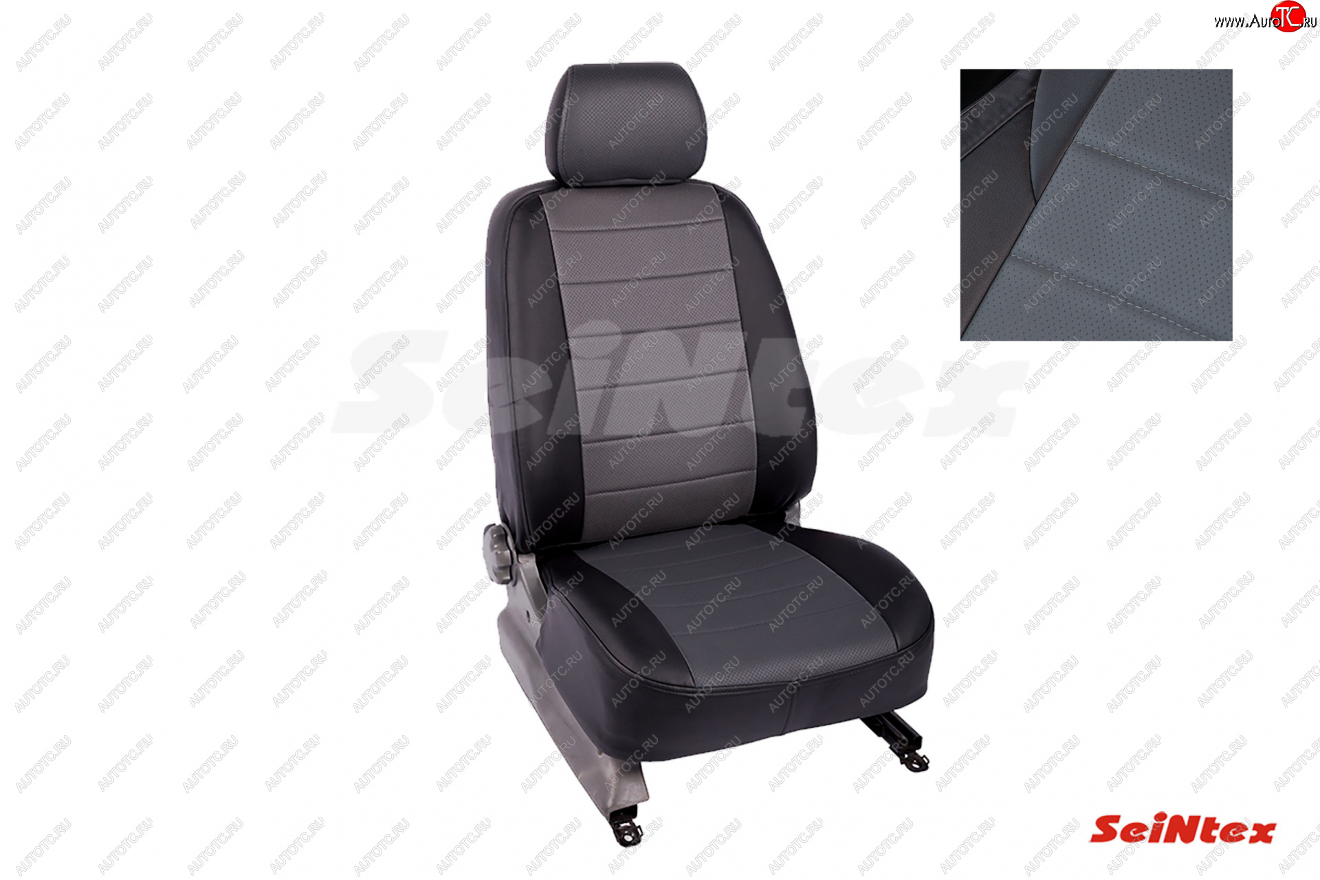 6 249 р. Чехлы для сидений Seintex (экокожа)  Chevrolet Aveo  T300 (2011-2015) (черно-серый)