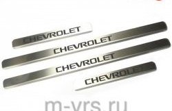 679 р. Накладки на порожки автомобиля M-VRS (нанесение надписи методом окраски) Chevrolet Aveo T200 хэтчбек 5 дв (2002-2008). Увеличить фотографию 1