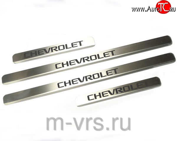 679 р. Накладки на порожки автомобиля M-VRS (нанесение надписи методом окраски) Chevrolet Aveo T200 хэтчбек 5 дв (2002-2008)