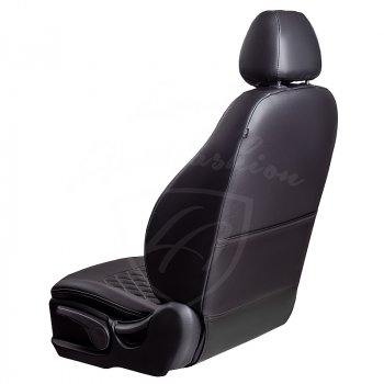 8 999 р. Чехлы для сидений Lord Autofashion Турин Ромб (экокожа)  Chevrolet Aveo ( T200,  T250) (2003-2011) (Черный, вставка черная, строчка серая). Увеличить фотографию 3