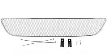 Сетка в воздухозаборник бампера Arbori (10 мм) Chevrolet Aveo T300 хэтчбек (2011-2015)  (Хром)