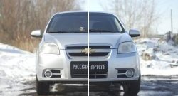 1 039 р. Защитная сетка решетки переднего бампера RA  Chevrolet Aveo  T250 (2006-2011). Увеличить фотографию 2