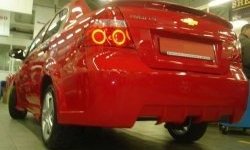 7 199 р. Задний бампер CT Chevrolet Aveo T250 седан рестайлинг (2006-2011) (Неокрашенный). Увеличить фотографию 1