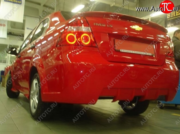 7 199 р. Задний бампер CT Chevrolet Aveo T250 седан рестайлинг (2006-2011) (Неокрашенный)