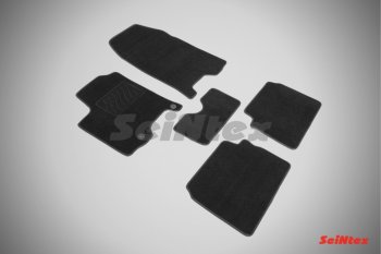 2 399 р. Комплект ворсовых ковриков в салон LUX Seintex  Chevrolet Aveo  T200 (2002-2008) (Чёрный). Увеличить фотографию 1