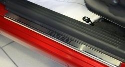 2 339 р. Комплект накладок на порожки автомобиля Novline Chevrolet Aveo T200 хэтчбек 5 дв (2002-2008). Увеличить фотографию 1