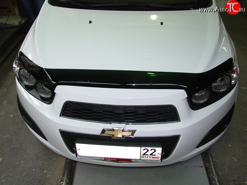 2 699 р. Дефлектор капота SIM Chevrolet Aveo T300 седан (2011-2015)