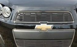 5 499 р. Декоративные вставки решетки радиатора и переднего бампера CT Chevrolet Aveo T300 седан (2011-2015) (Неокрашенная). Увеличить фотографию 1