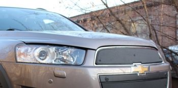 599 р. Зимняя заглушка решетки радиатора Стрелка 11 Премиум  Chevrolet Captiva (2013-2016). Увеличить фотографию 1