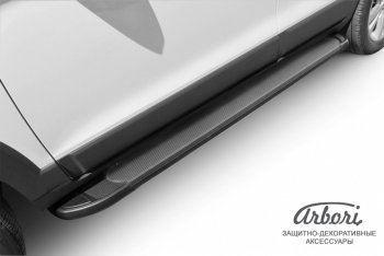 11 609 р. Порожки для ног Arbori Optima Black Chevrolet Captiva 2-ой рестайлинг (2013-2016). Увеличить фотографию 2