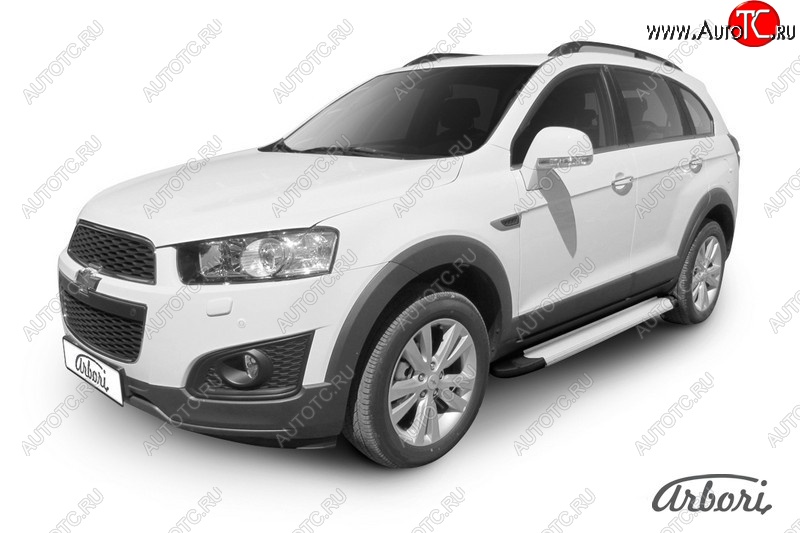 10 979 р. Порожки для ног Arbori Optima Silver Chevrolet Captiva 2-ой рестайлинг (2013-2016)