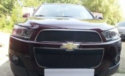 3 189 р. Сетка на бампер Russtal (черная)  Chevrolet Captiva (2006-2011). Увеличить фотографию 3