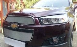 2 779 р. Сетка на бампер Russtal (хром)  Chevrolet Captiva (2011-2013). Увеличить фотографию 2