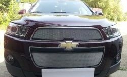 2 779 р. Сетка на бампер Russtal (хром)  Chevrolet Captiva (2011-2013). Увеличить фотографию 1