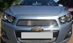 3 199 р. Сетка на бампер Russtal (хром)  Chevrolet Captiva (2013-2016). Увеличить фотографию 2