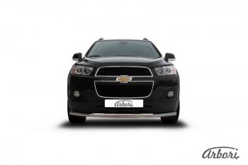 14 363 р. Защита переднего бампера Arbori (нержавейка, 2 трубы d57 и 42 mm). Chevrolet Captiva 2-ой рестайлинг (2013-2016). Увеличить фотографию 2